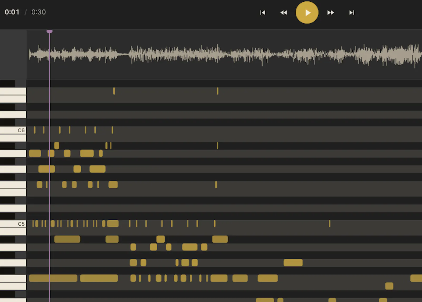 Guitar Audio to MIDI Converter screenshot 2
