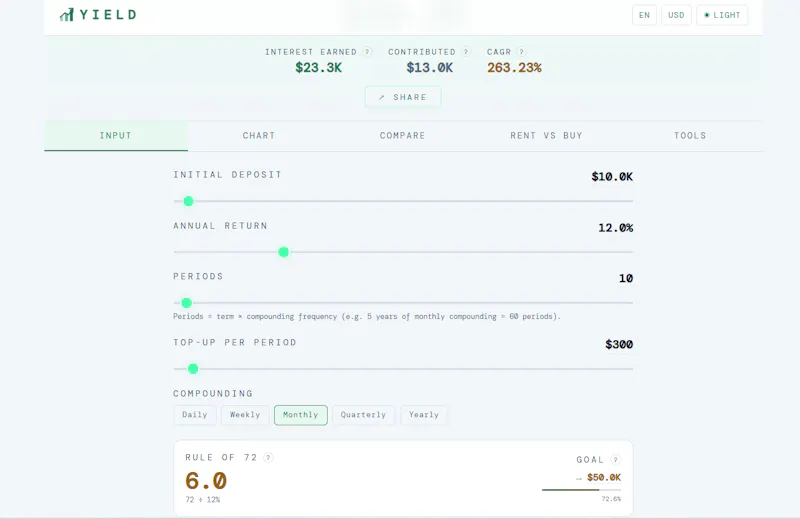 Yield — Investment Calculator screenshot 2
