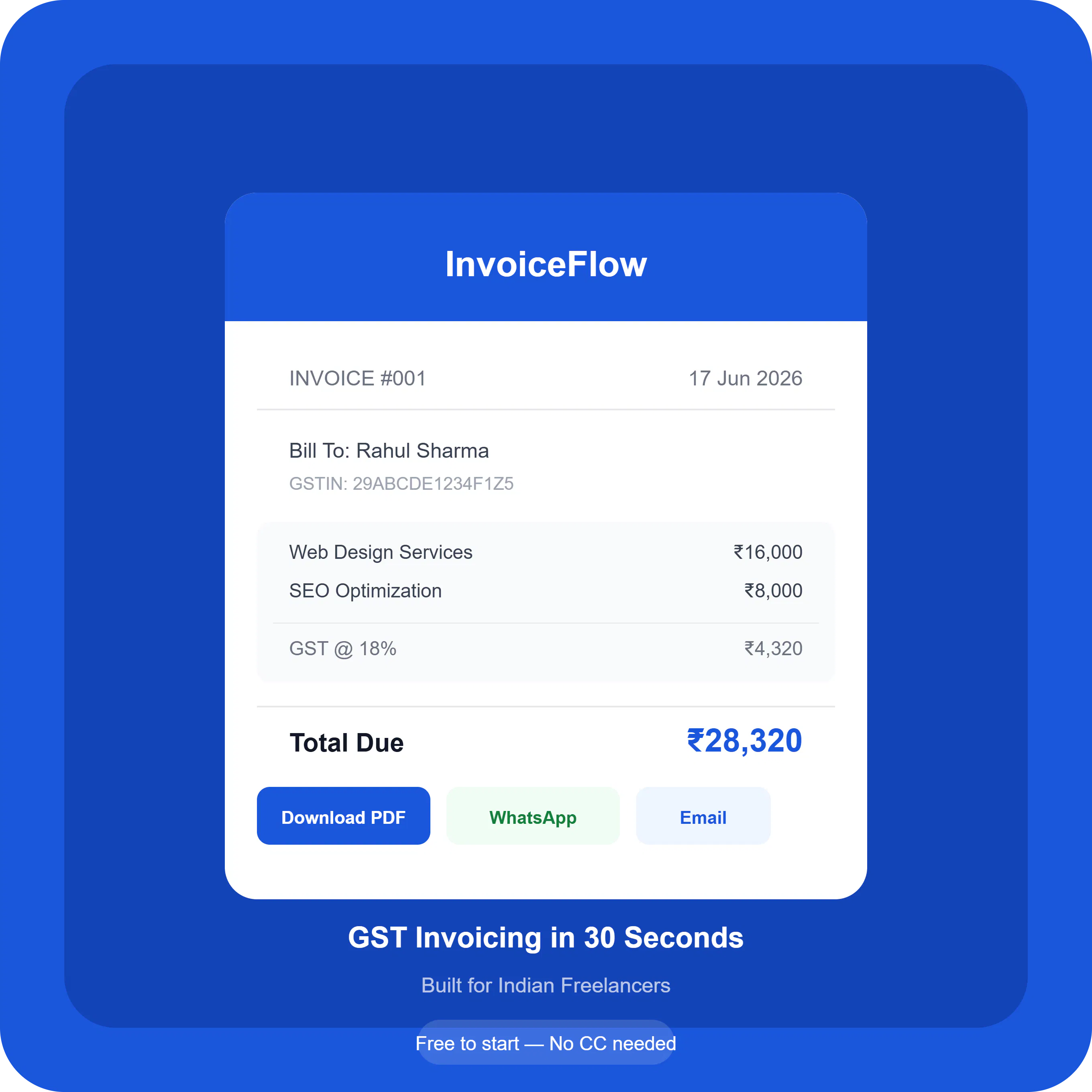 InvoiceFlow — Beautiful GST invoicing 