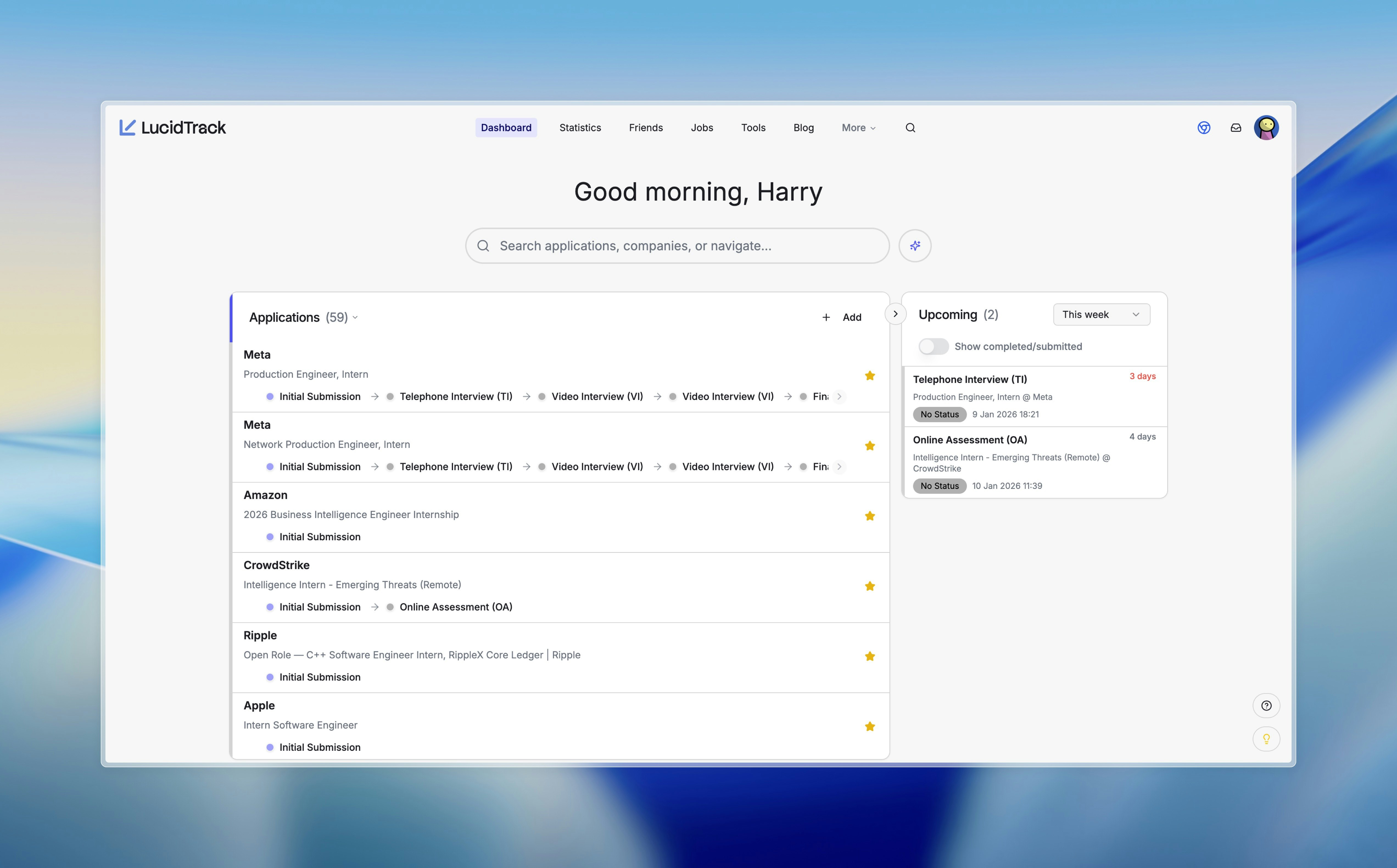 LucidTrack - Main product screenshot demonstrating key features and user interface