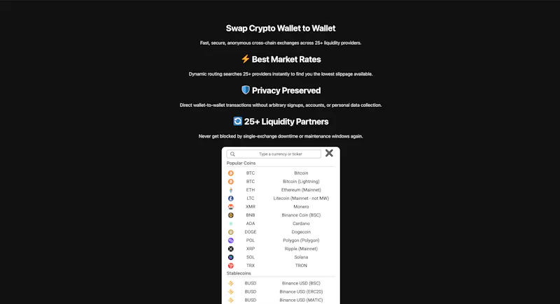 CryptoSwap screenshot 1