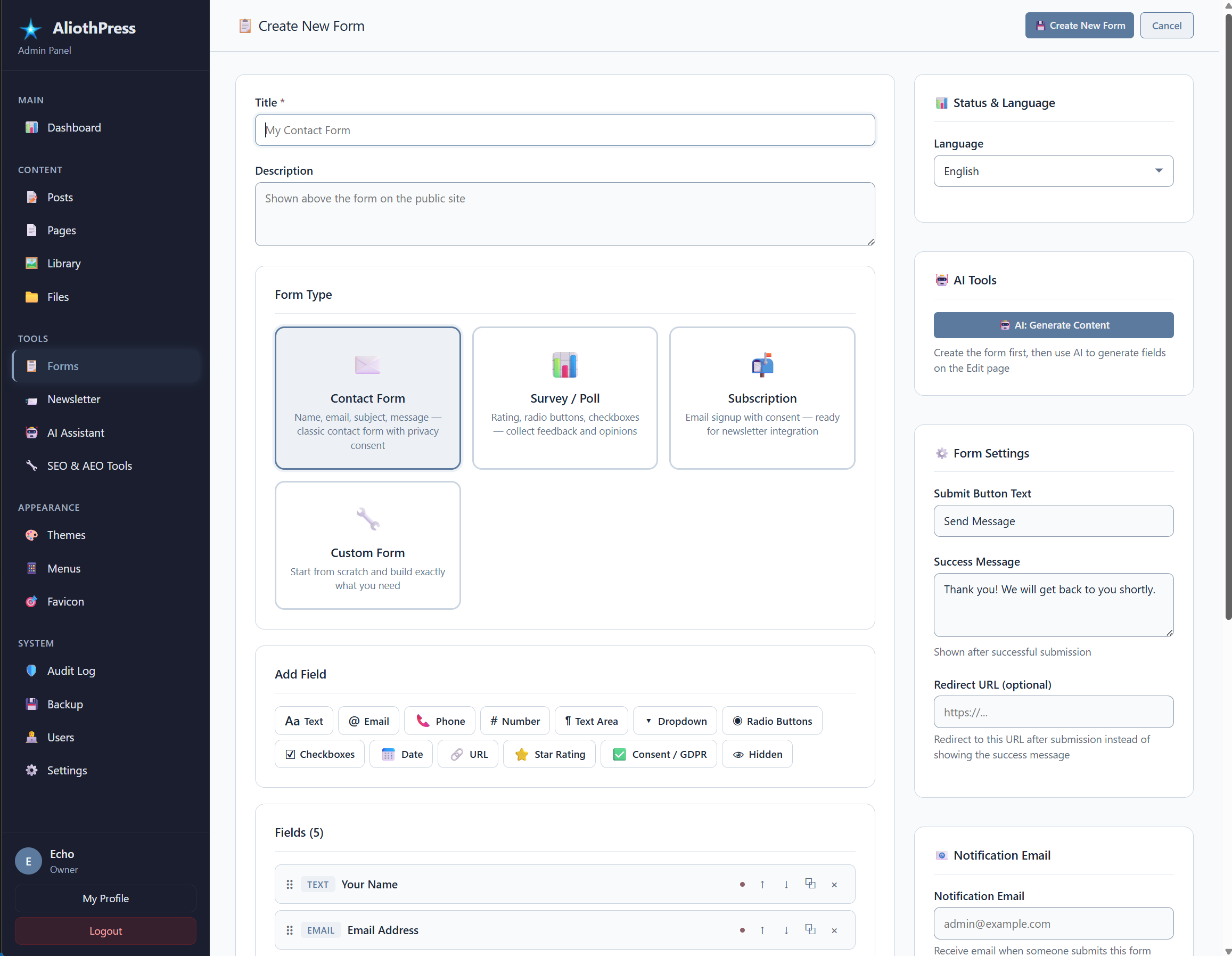 AliothPress gallery image