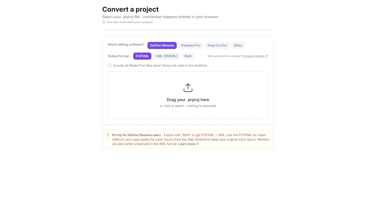 PR2XML screenshot 1