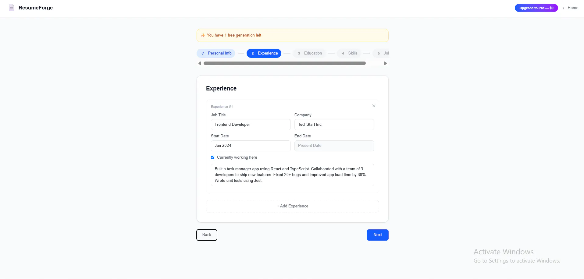 ResumeForge gallery image