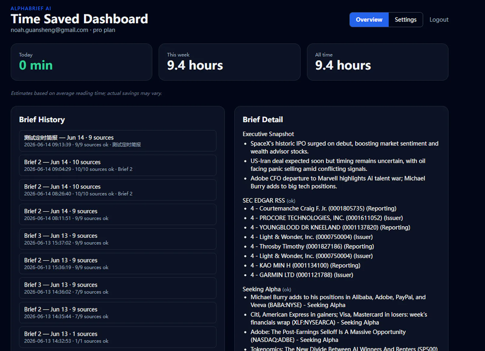 AlphaBrief AI screenshot 2