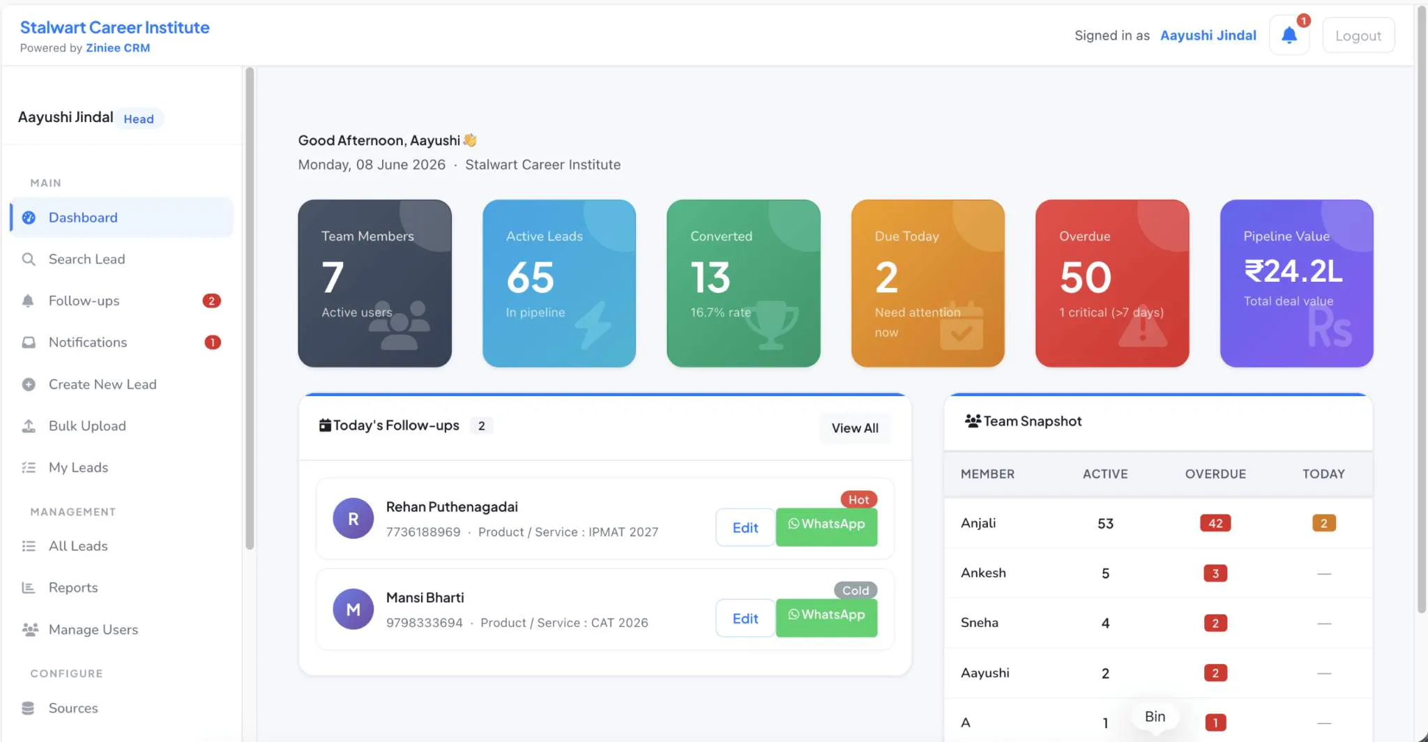 Ziniee CRM gallery image