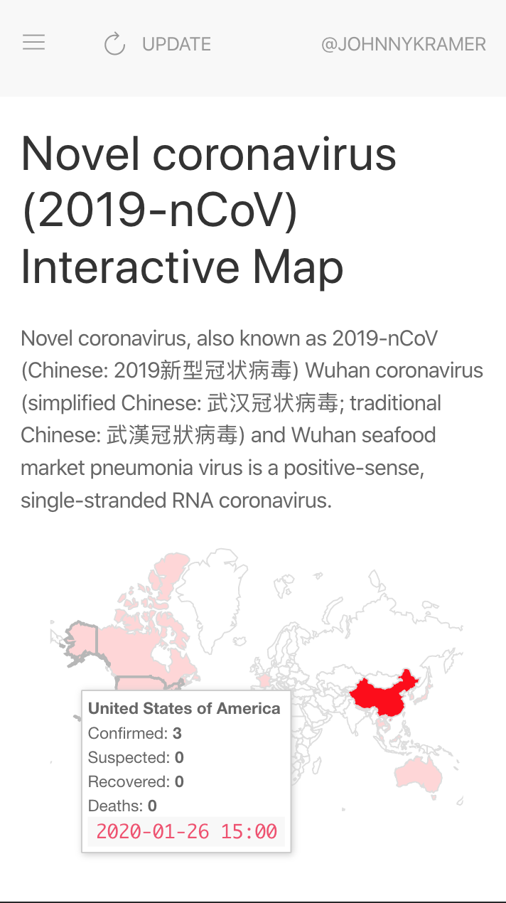 Coronavirus 2019-nCoV Interactive Map gallery image