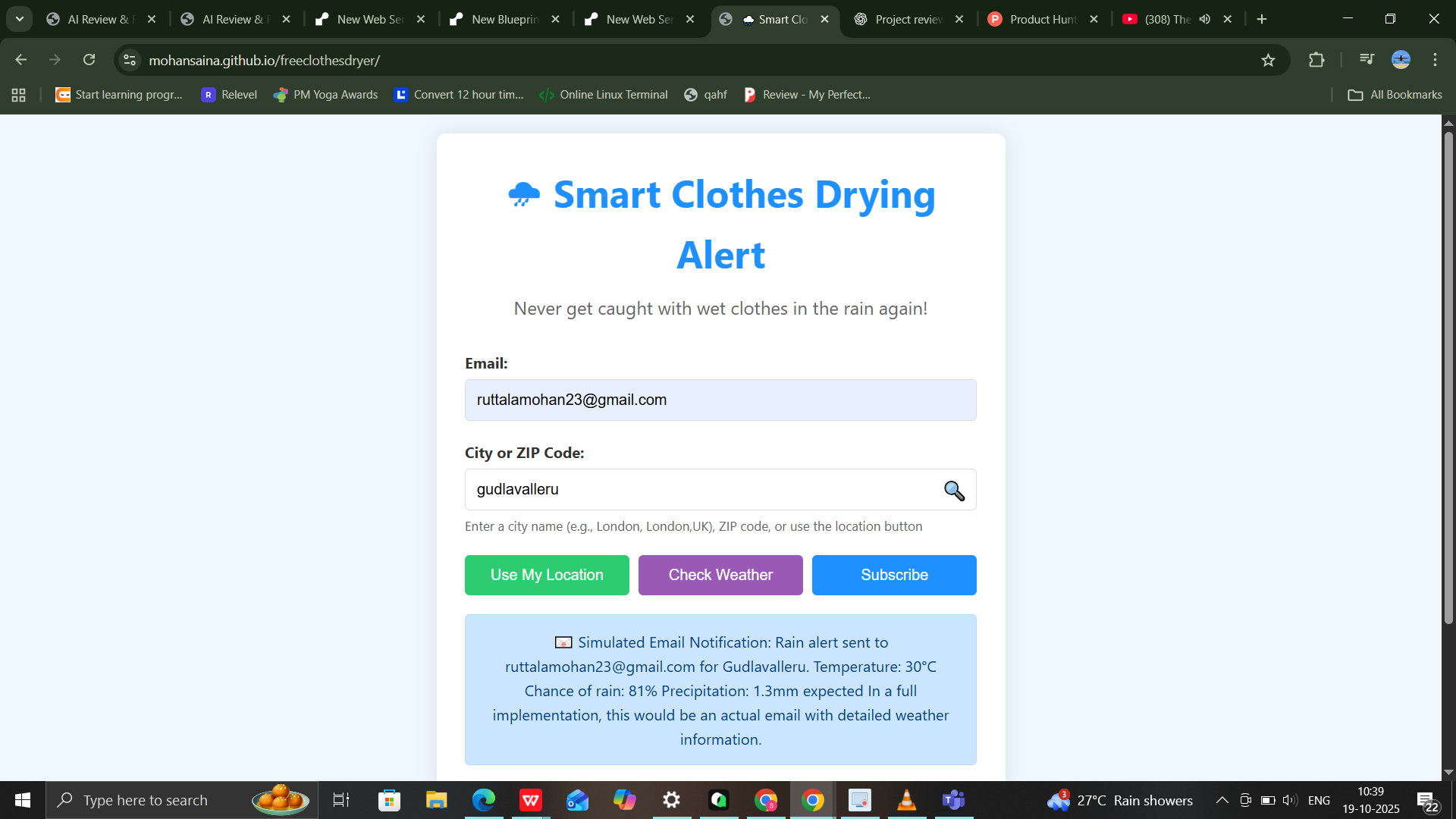 🌧 Smart Clothes Drying Alert gallery image