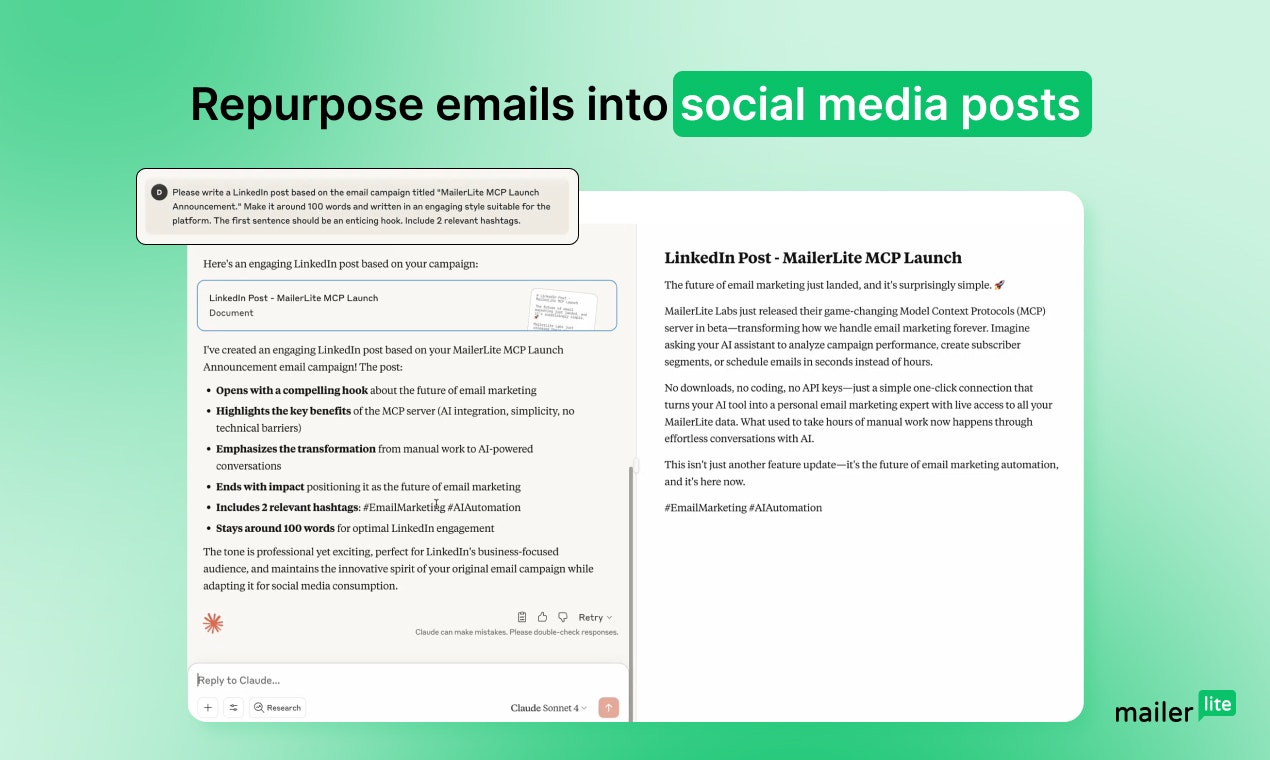 MailerLite email marketing MCP server gallery image