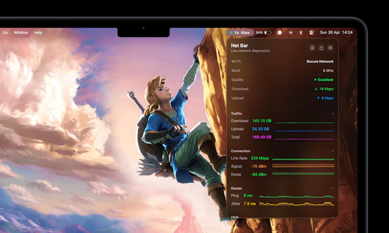 Net Bar for MacOS screenshot 1