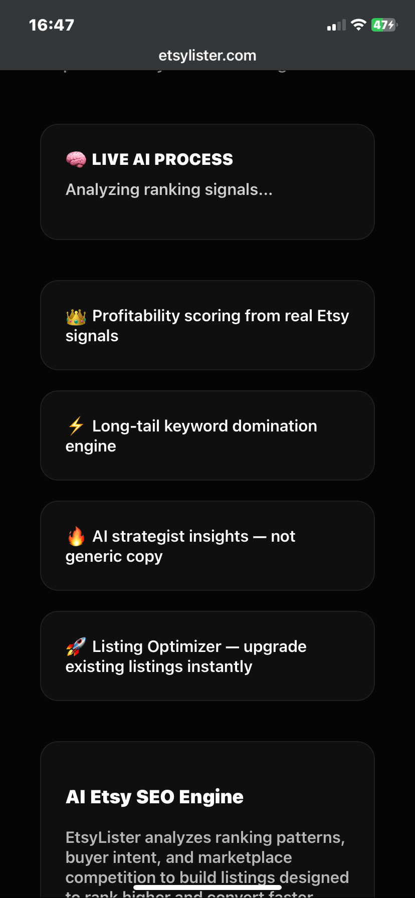 EtsyLister - Screenshot 2 showing product features and functionality