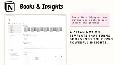 Books & Insights Notion template gallery image