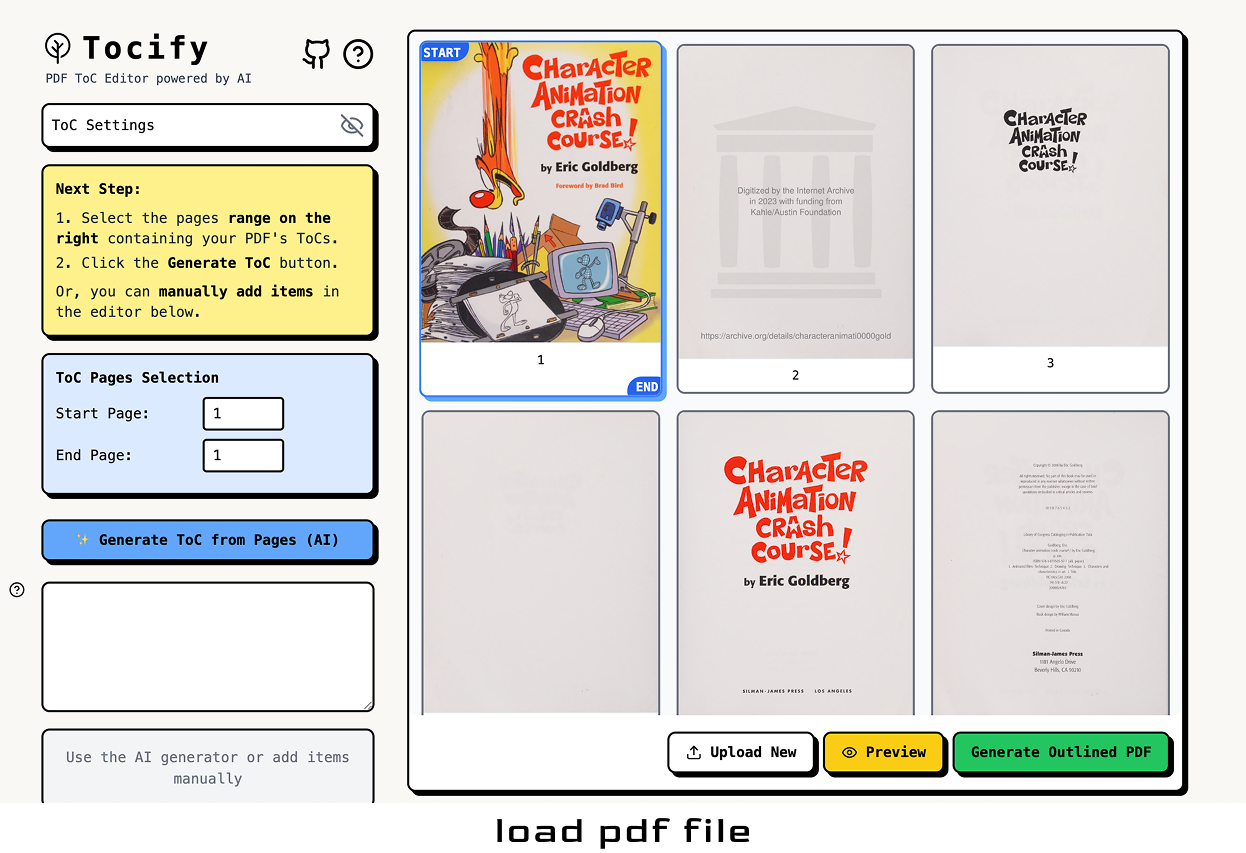 Tocify · Edit PDF bookmarks free online gallery image