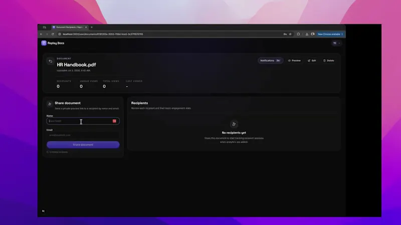 Replay Docs screenshot 1 (video preview)