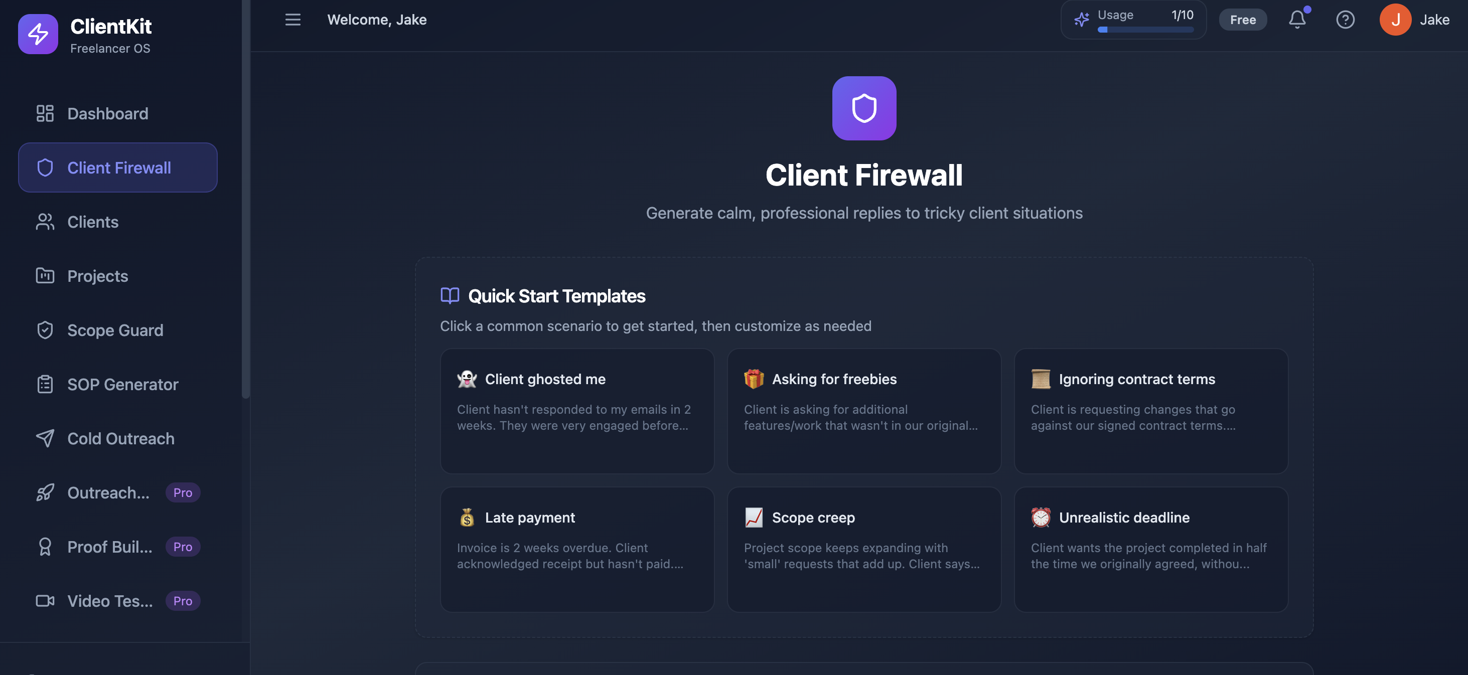 ClientKit - Main product screenshot demonstrating key features and user interface