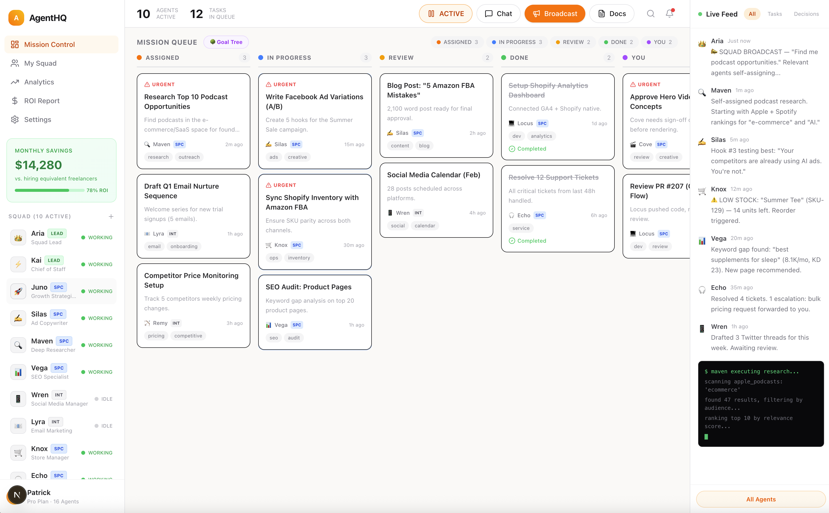 Agent16 - Main product screenshot demonstrating key features and user interface