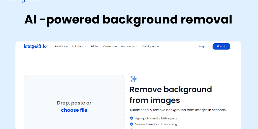 Free background removal by ImageKit