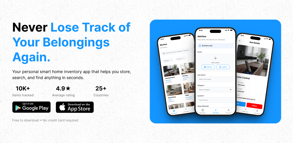 iFoundIt: Smart Home Inventory - Main product screenshot demonstrating key features and user interface
