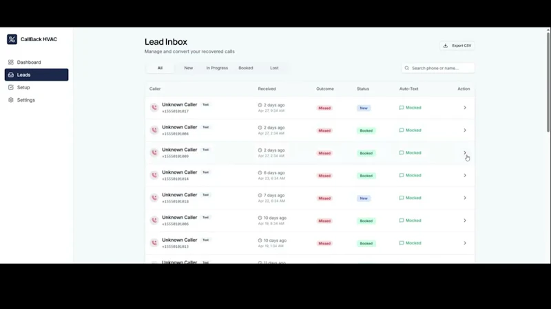 CallBack HVAC screenshot 1 (video preview)