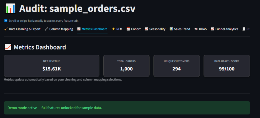 Ecom Profit Audit - Main product screenshot demonstrating key features and user interface