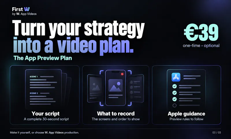 First W: App Store Video Strategy screenshot 3
