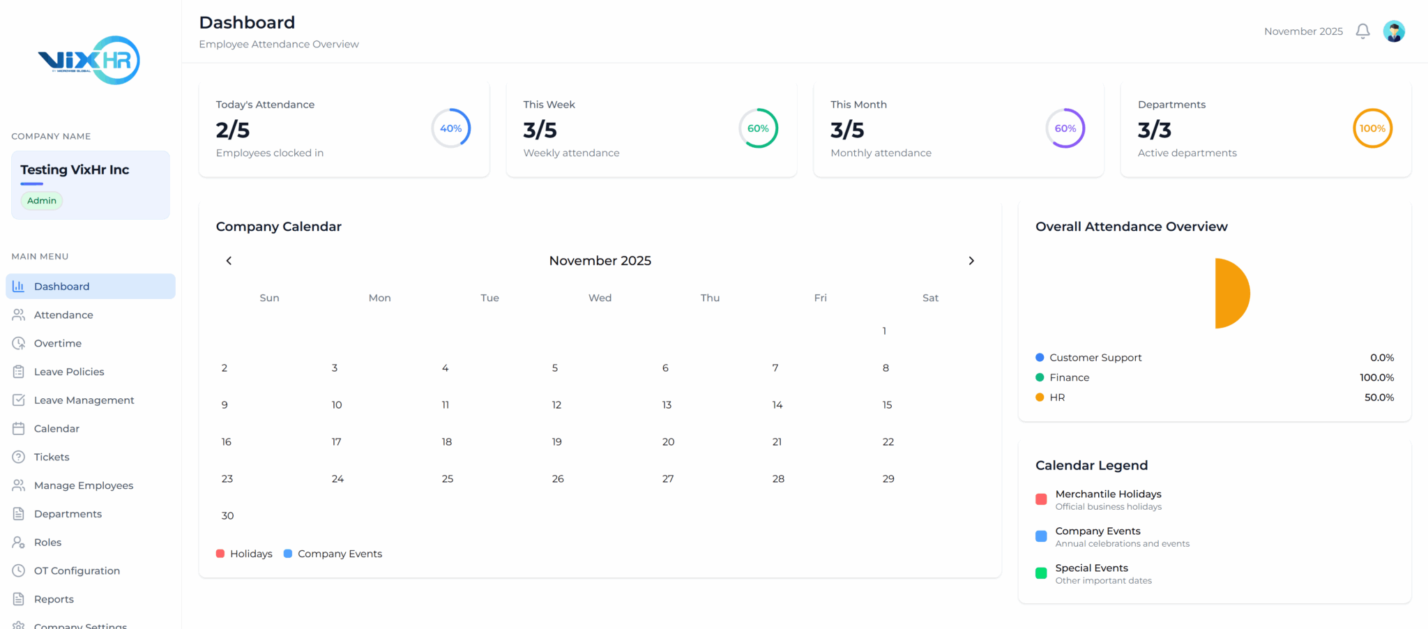 VixHR - Main product screenshot demonstrating key features and user interface