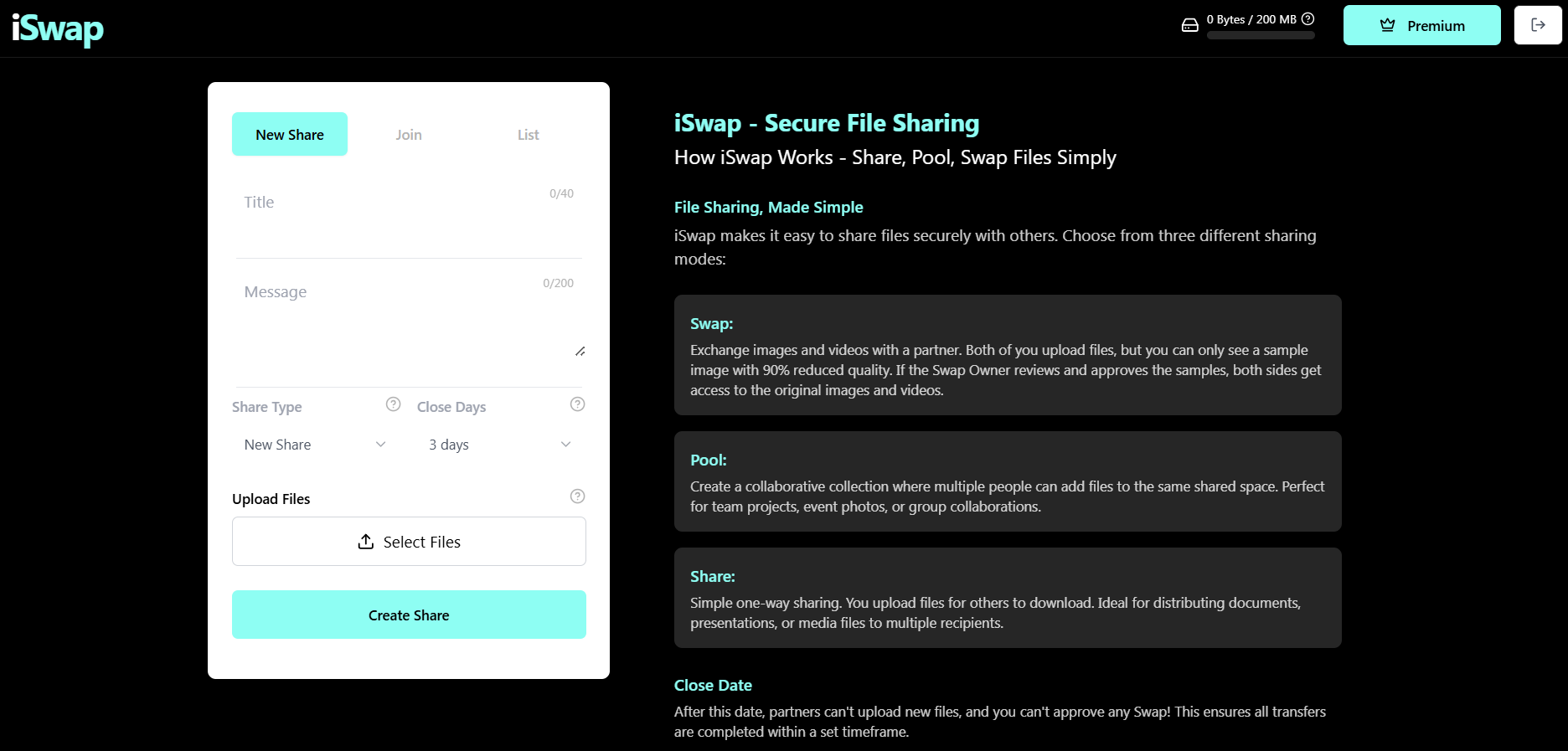 iSwap Files - Secure file sharing and swapping media 1