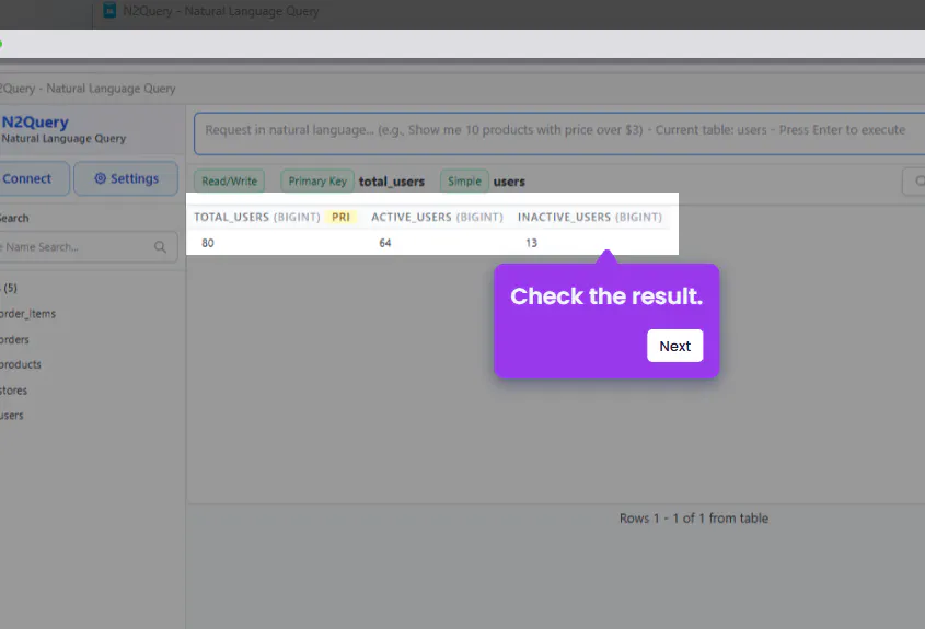 N2Query — AI SQL for MySQL & MariaDB gallery image