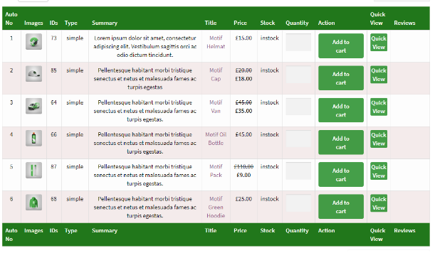 WooCommerce Product Table Listing gallery image