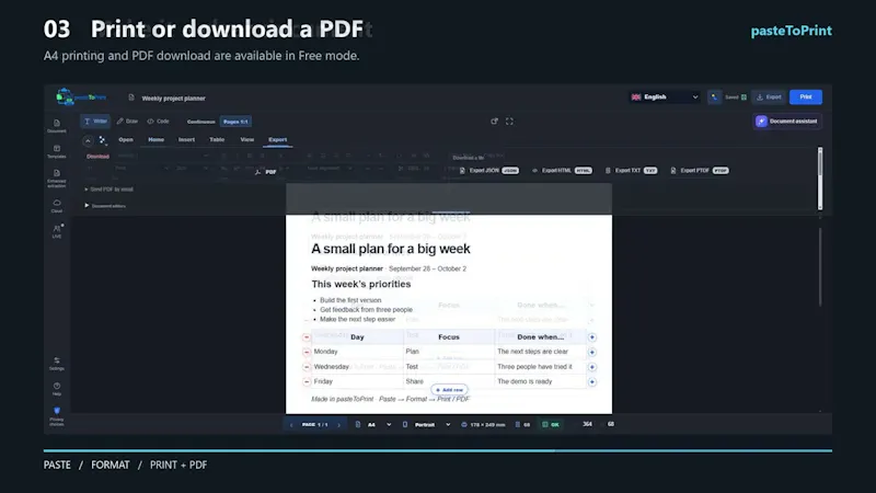 pasteToPrint screenshot 1 (video preview)