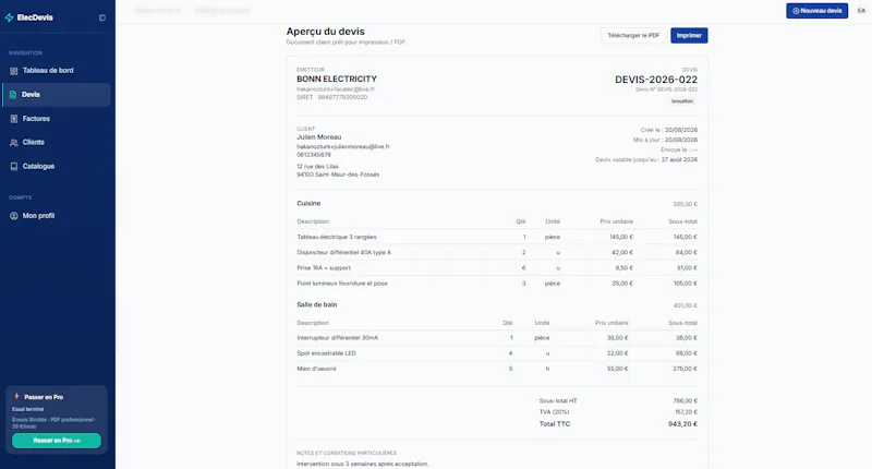 ElecDevis screenshot 1