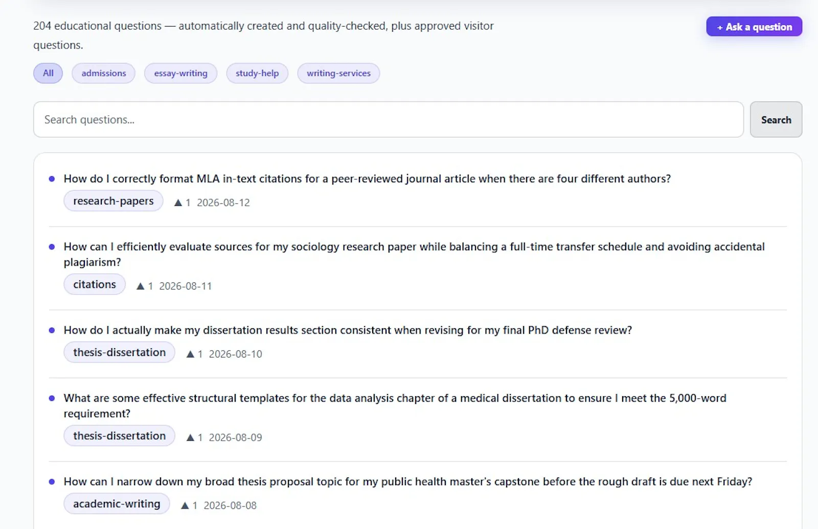 Student Q&A screenshot 1