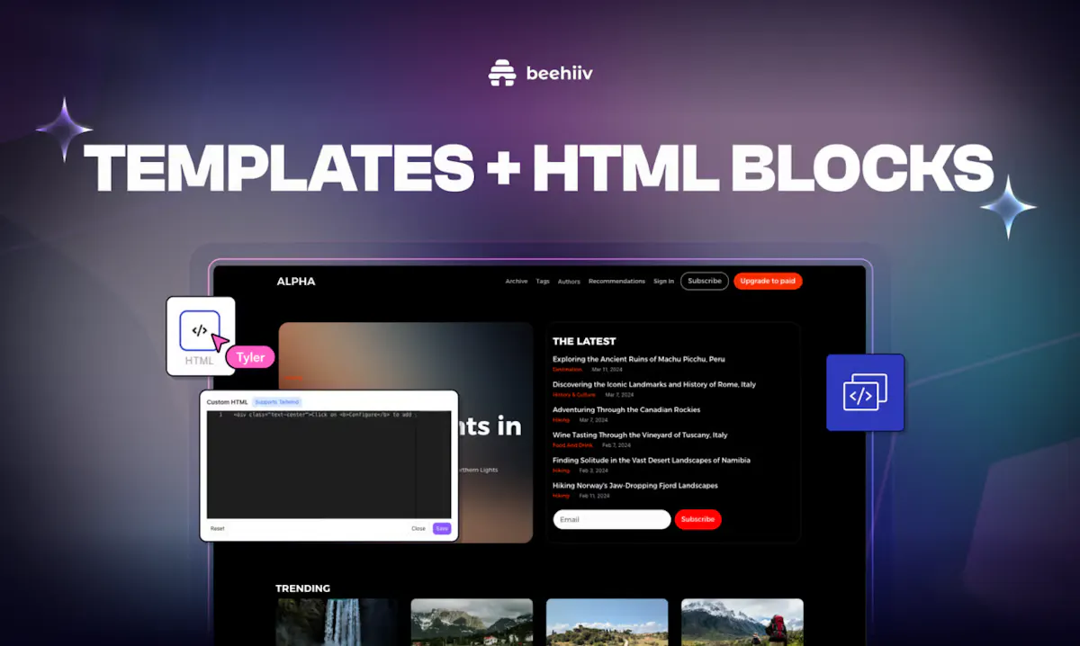 Website templates by beehiiv