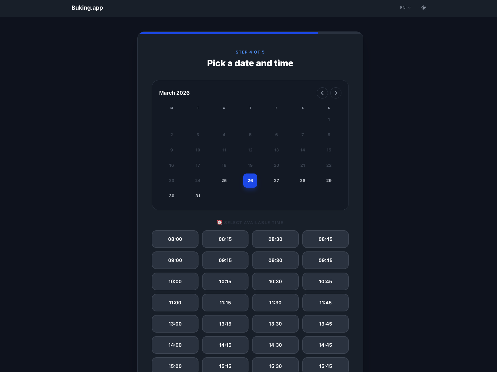 Buking app gallery image