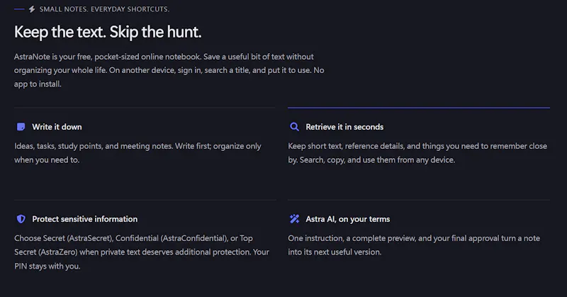 AstraNote screenshot 2