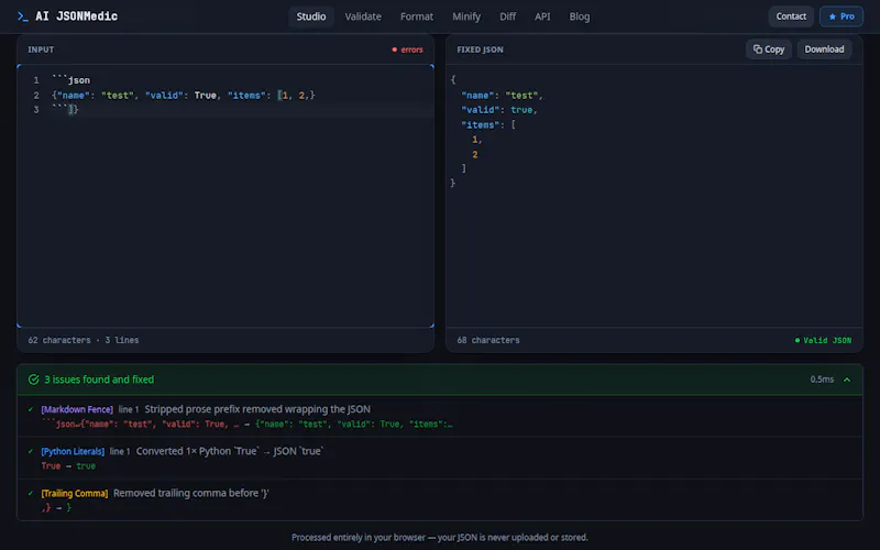 AI JSONMedic screenshot 2