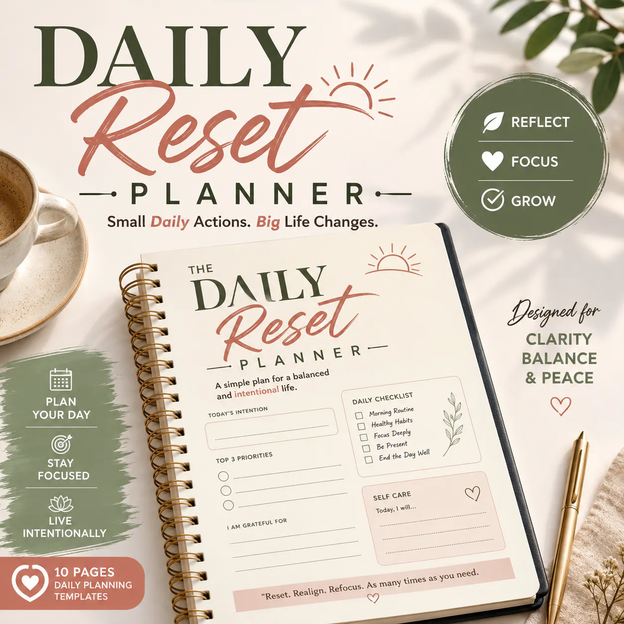 Daily Reset Planner |Start Every Morning gallery image