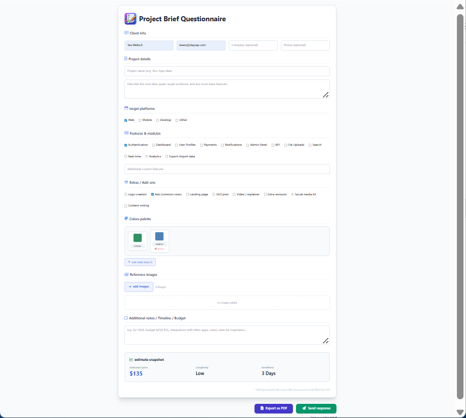 Project Brief Questionnaire gallery image