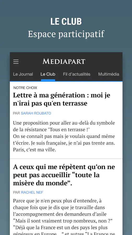 New Mediapart app gallery image