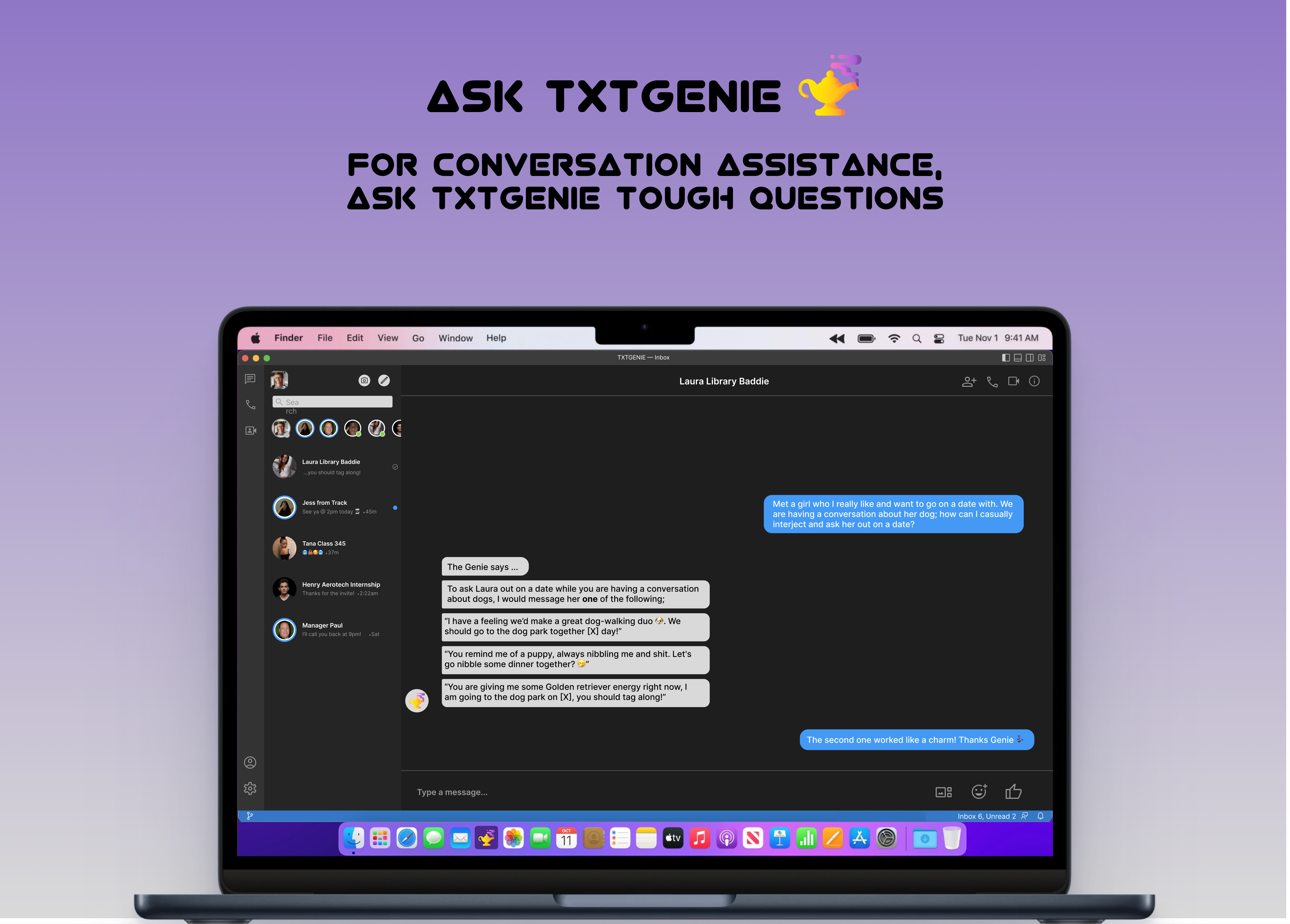 Mídia 4 de Txtgenie - O assistente de mensagens de texto que ajuda você a se conectar com a confiança