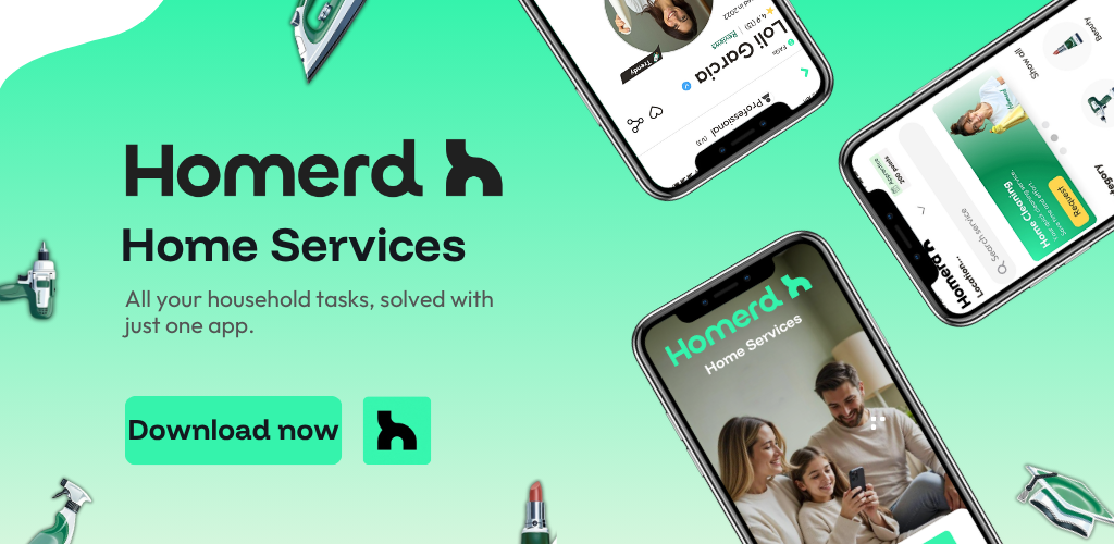 Homerd ı Home Service app - Main screenshot showing features and interface