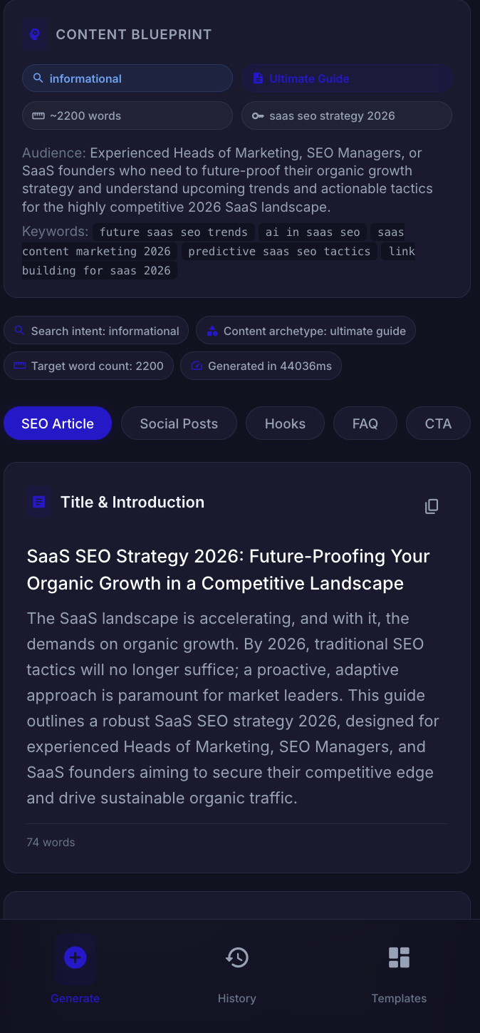 RankFlow Content Dashboard gallery image