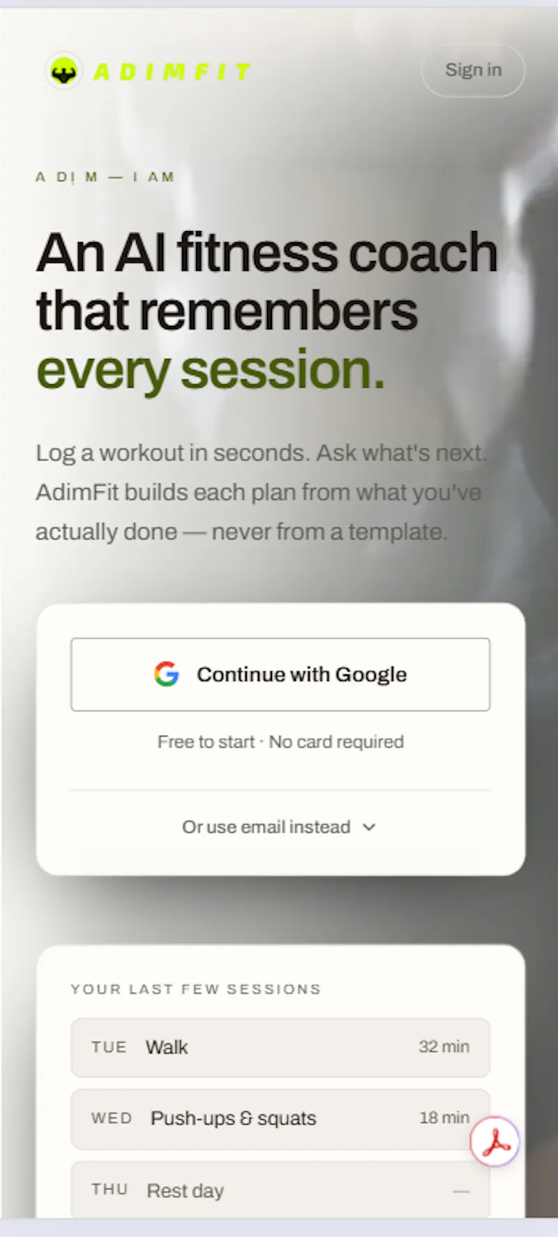 AdimFit screenshot 2