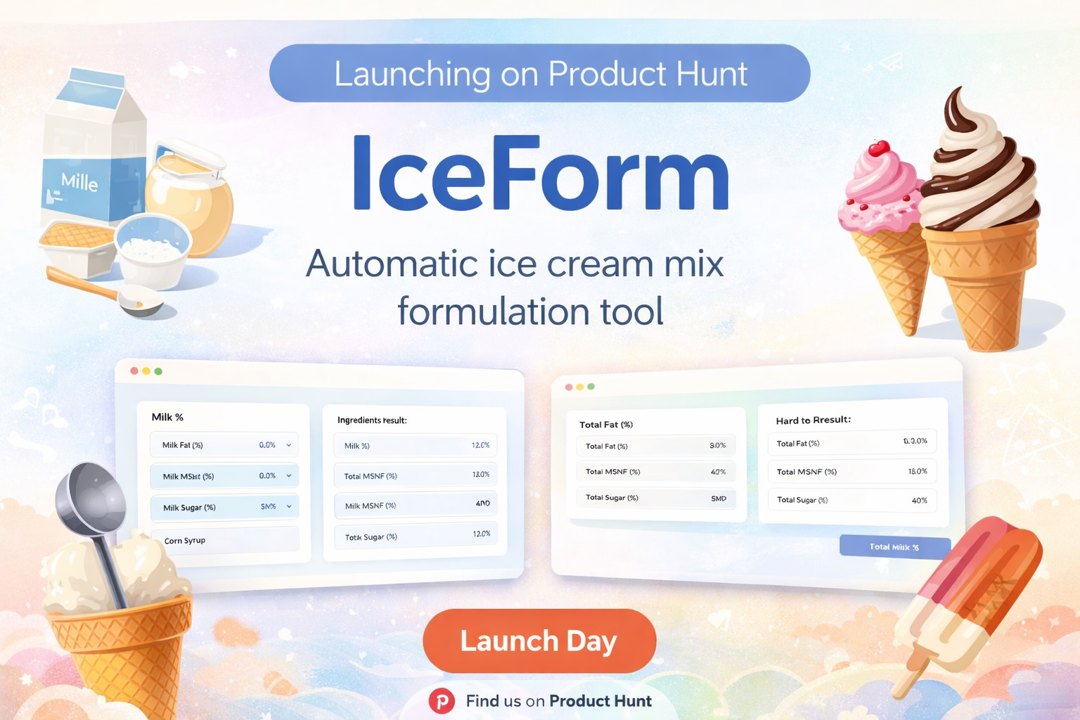 IceForm - Product Hunt launch logo and brand identity