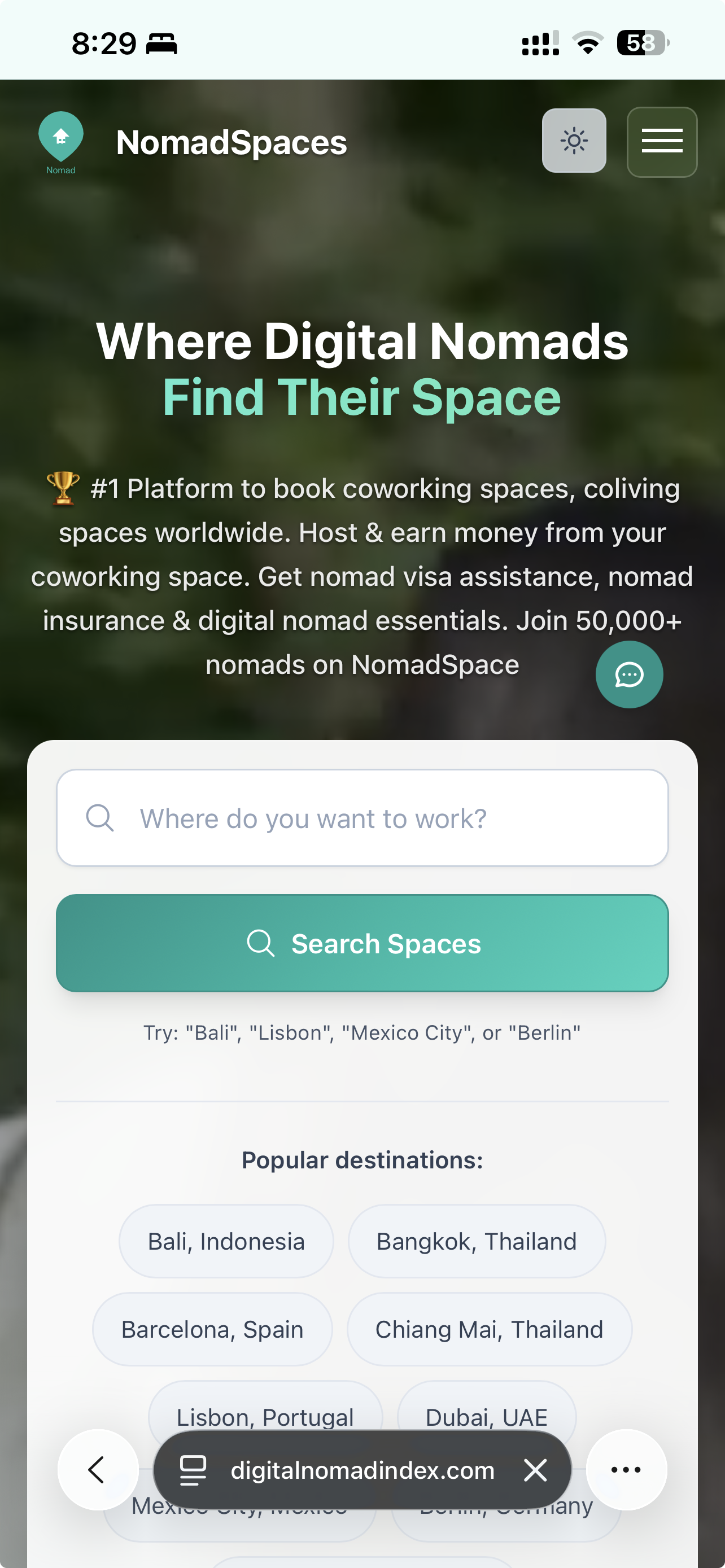 Digital Nomad Index - Nomadspaces - Найдите, книгу и хост -коворкинг/жилые помещения для цифровых кочевников медиа 4