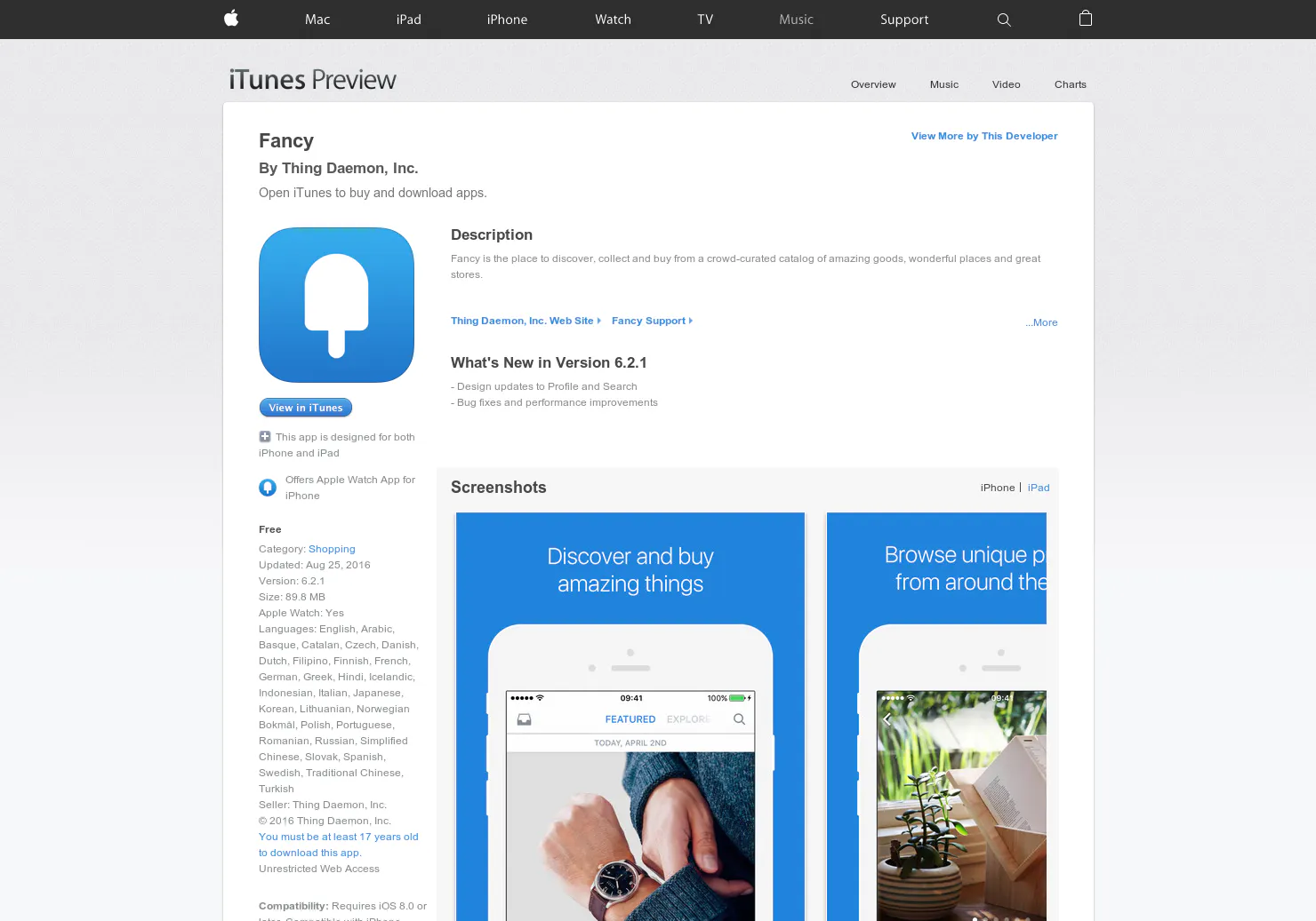 Fancy for iOS