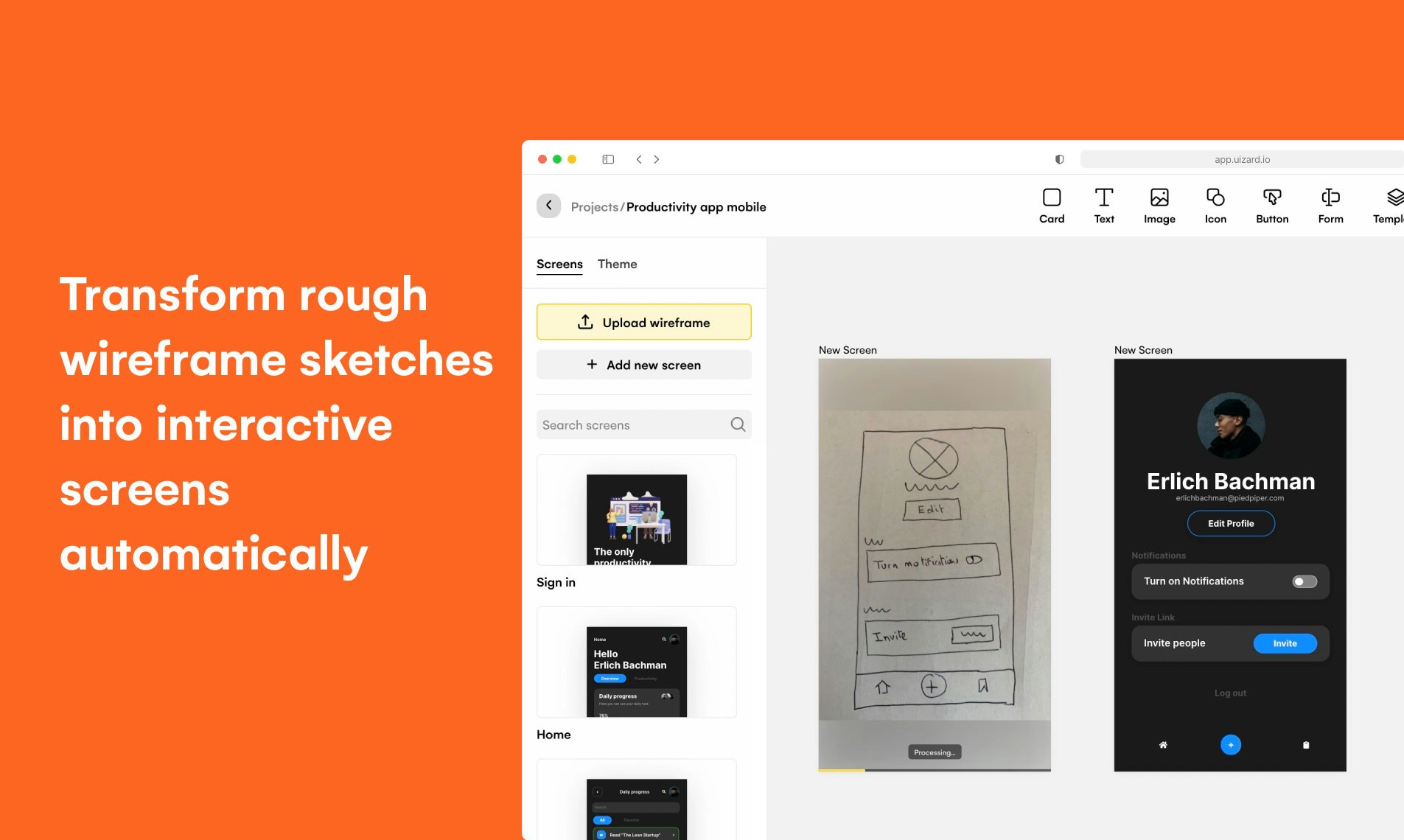 Uizard Product Hunt Image