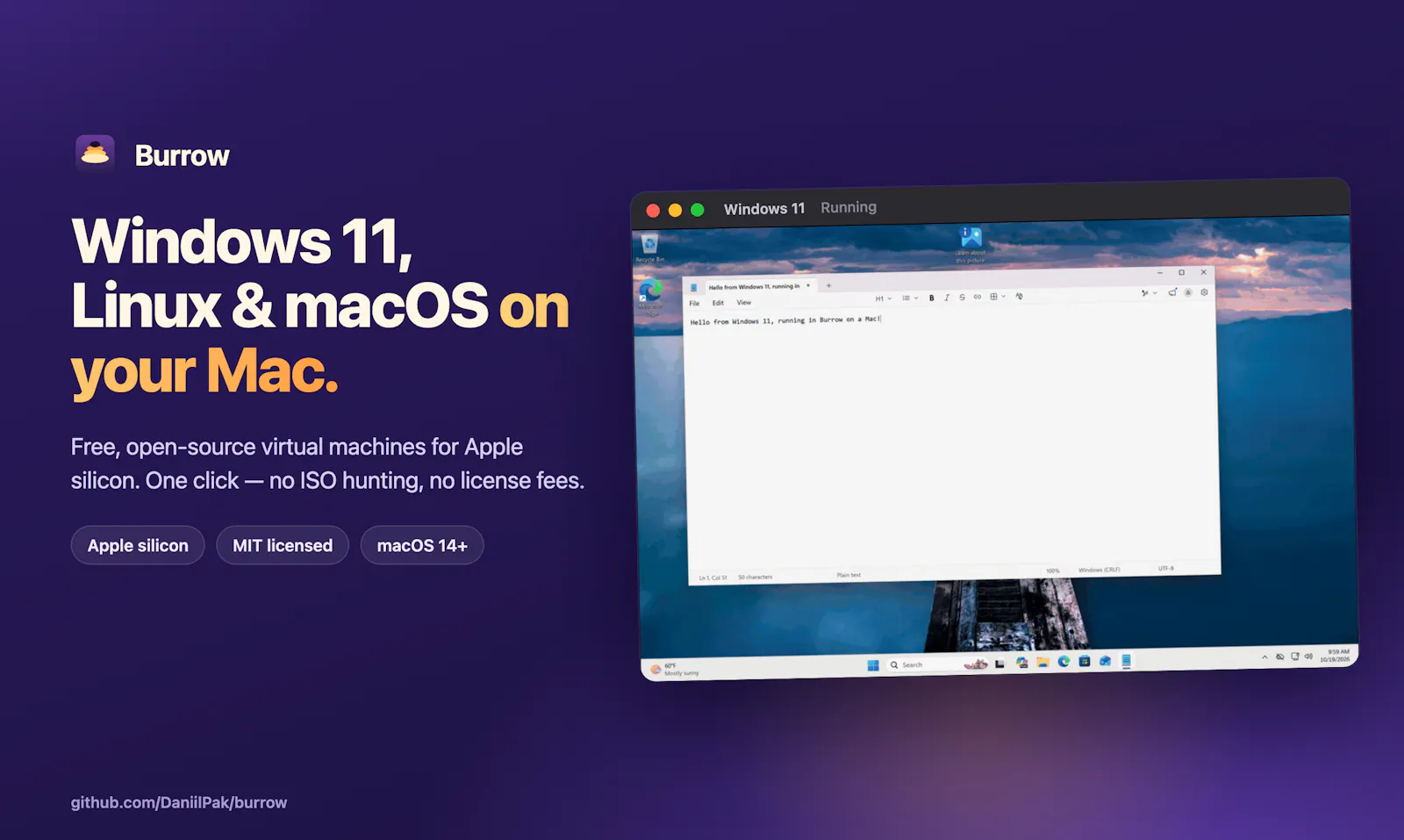 Burrow MacOS screenshot 1