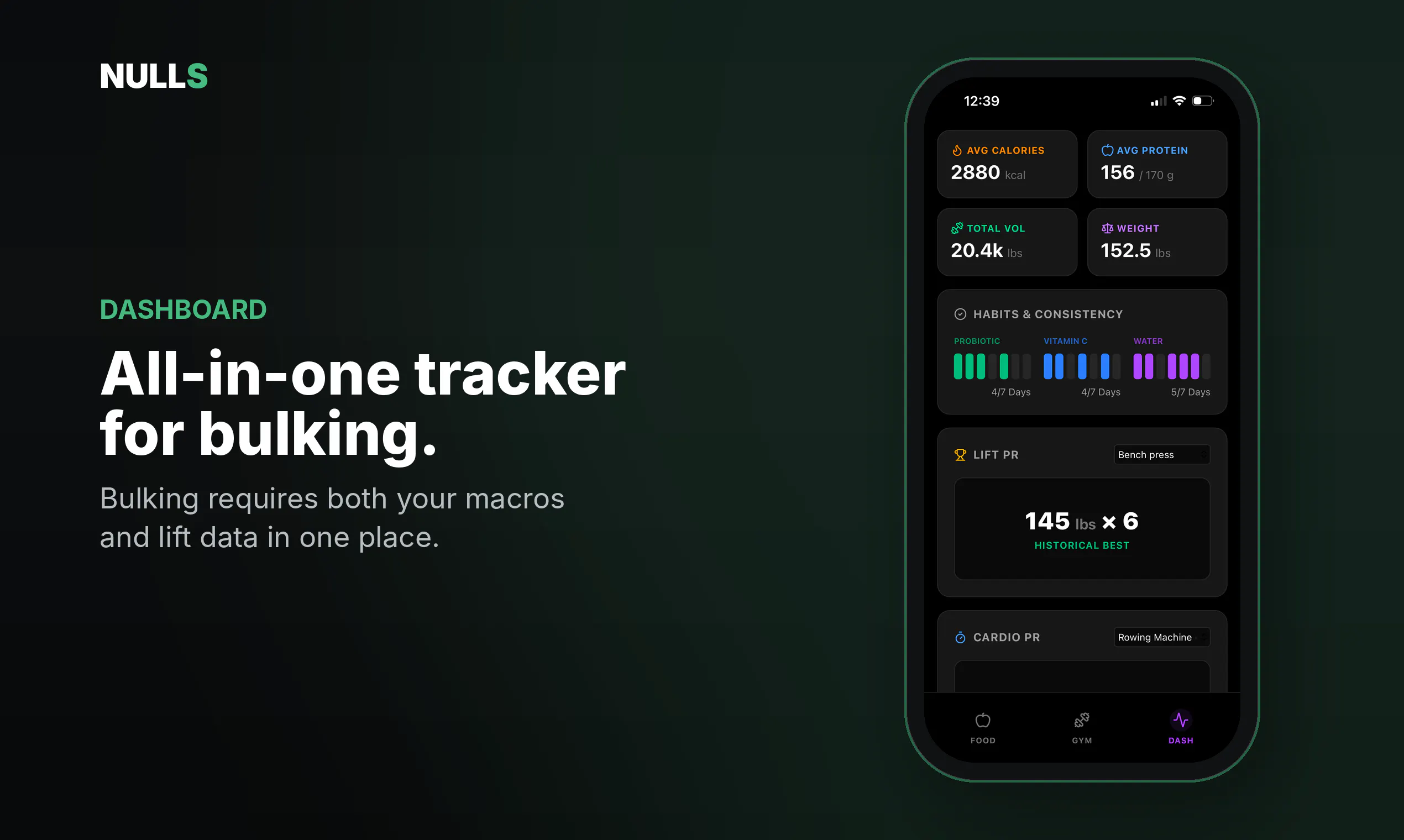 Nulls Tracker - AI Bulking & Macro Log gallery image