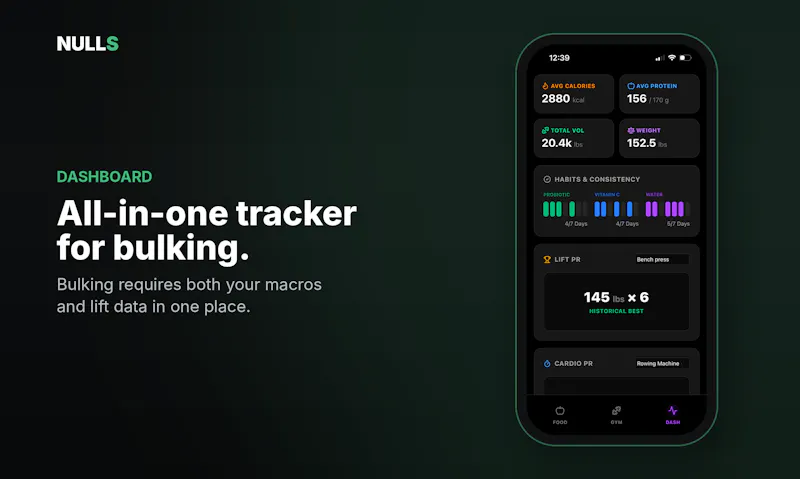 Nulls Tracker - AI Bulking & Macro Log screenshot 1
